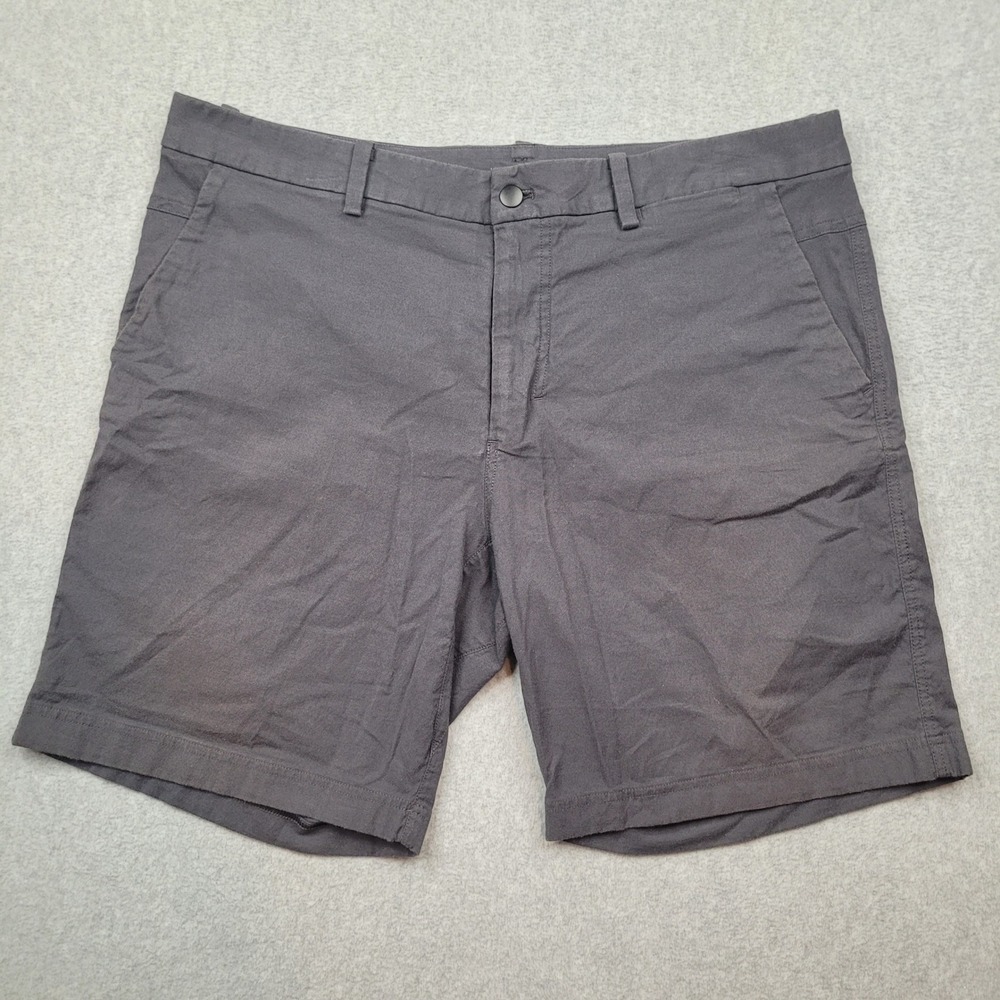 Lululemon Commission Shorts Mens 38 Gray Chino Golf Casual Stretch‎ Cotton Blend